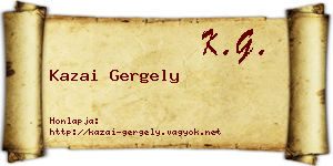 Kazai Gergely névjegykártya